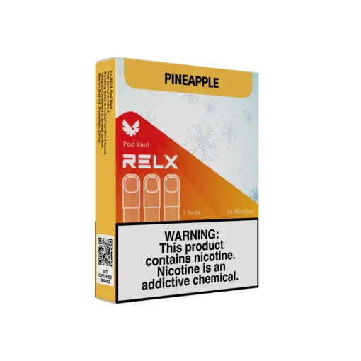 สับปะรดเป็นรสชาติที่มีความหวานและกลิ่นหอมของผลไม้ Relx Pod Real กลิ่นสับปะรดจะทำให้คุณรู้สึกถึงความสดชื่นและความหวาน รสชาติที่เข้มข้นและกลิ่นหอมของสับปะรดทำให้การสูบเป็นประสบการณ์ที่น่าประทับใจ