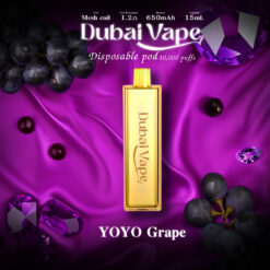 YOYO Grape: รสชาติหวานหอมขององุ่นที่เข้มข้นและเย้ายวนในปากทุกครั้งที่สูบ ความหวานหอมที่ไม่เหมือนใครจะทำให้คุณประทับใจตั้งแต่คำแรกที่สูบ ความเข้มข้นของรสชาติองุ่นทำให้การสูบเป็นประสบการณ์ที่น่าจดจำ และทำให้คุณรู้สึกเหมือนได้ลิ้มรสองุ่นสดๆ ที่เพิ่งเก็บจากสวน ทุกครั้งที่สูบจะเต็มไปด้วยความสุขและความพิเศษ เหมาะสำหรับคนที่ชื่นชอบผลไม้เข้มข้นและหวานหอม